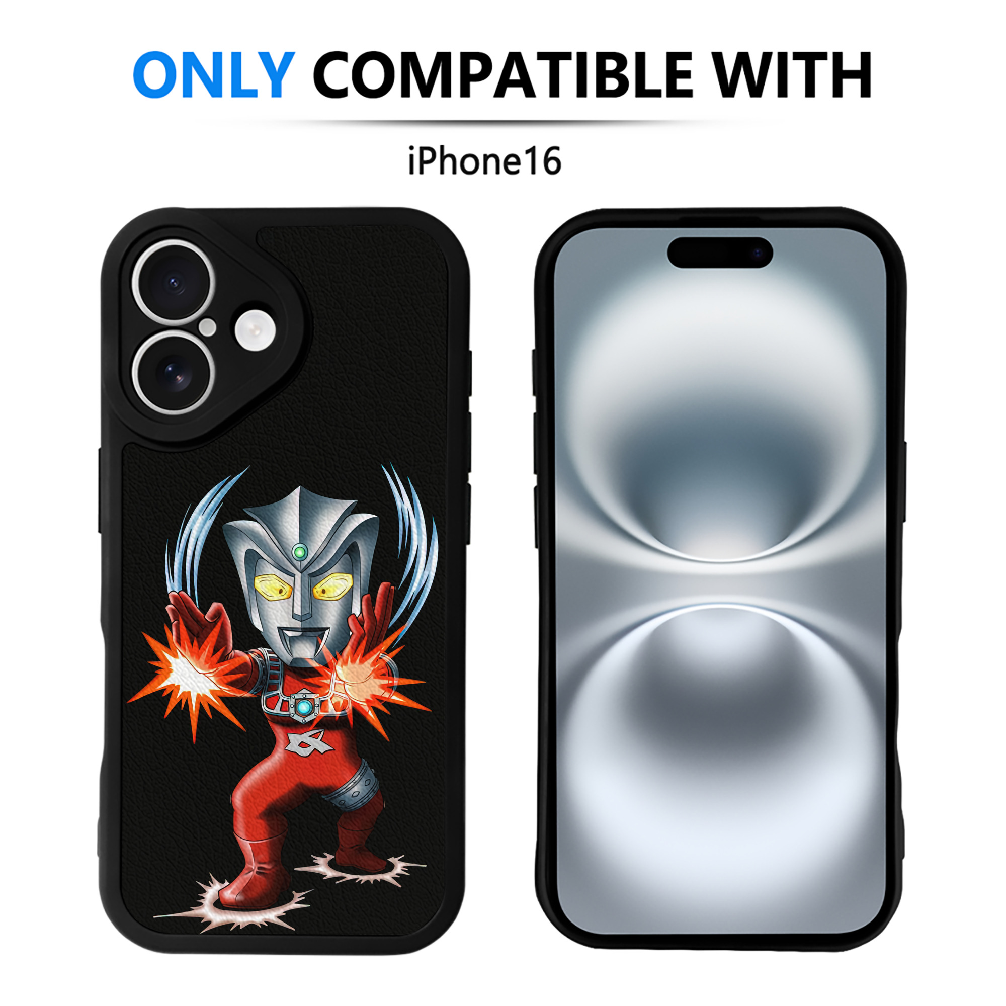 （画像用） ウルトラマン Ultraman 【iPhone 16シリーズ対応】シリコンスマホケース（レザー調） 材質：シリコン
